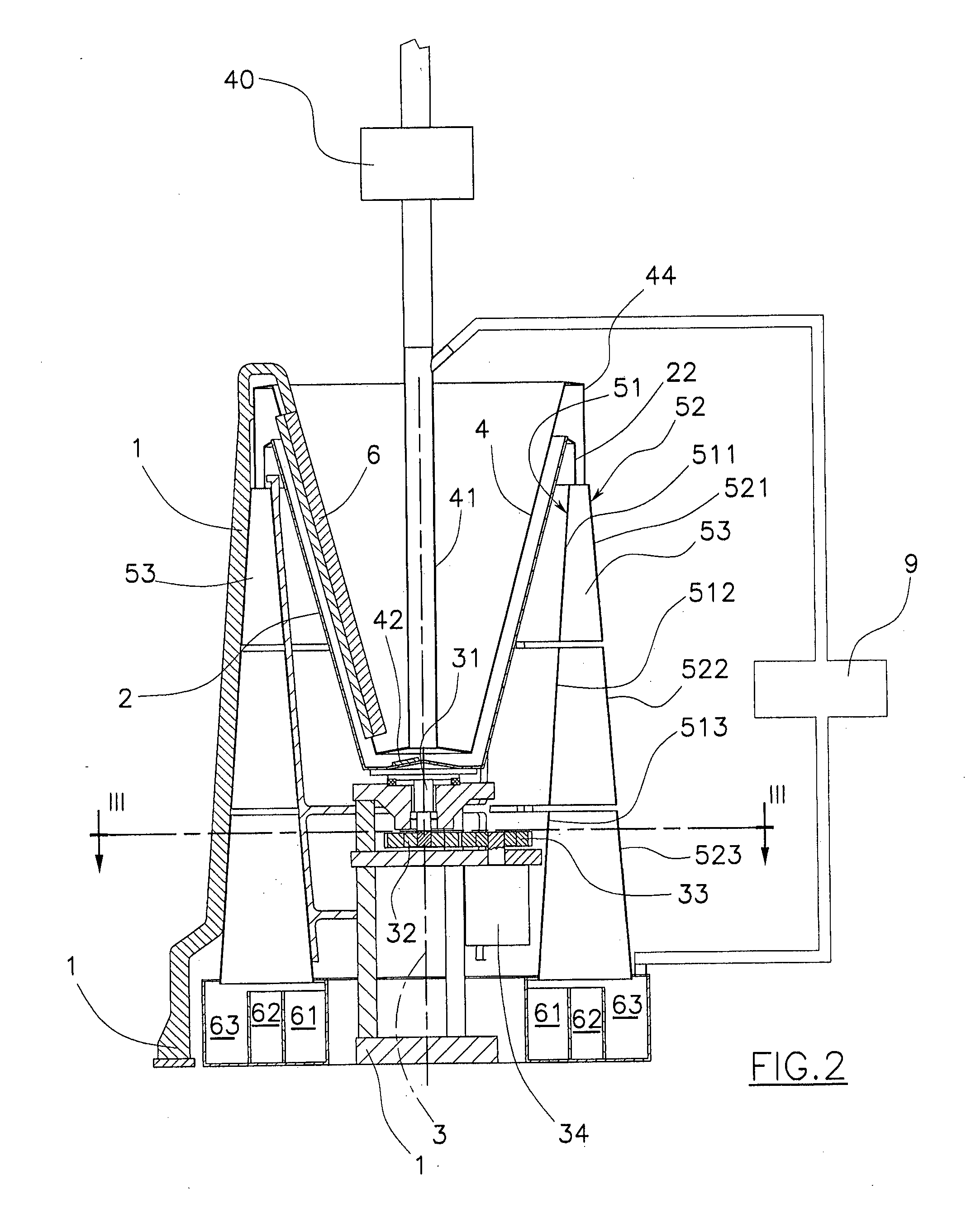 Method and a device for separating particles of a determined synthetic material from particles of different synthetic materials