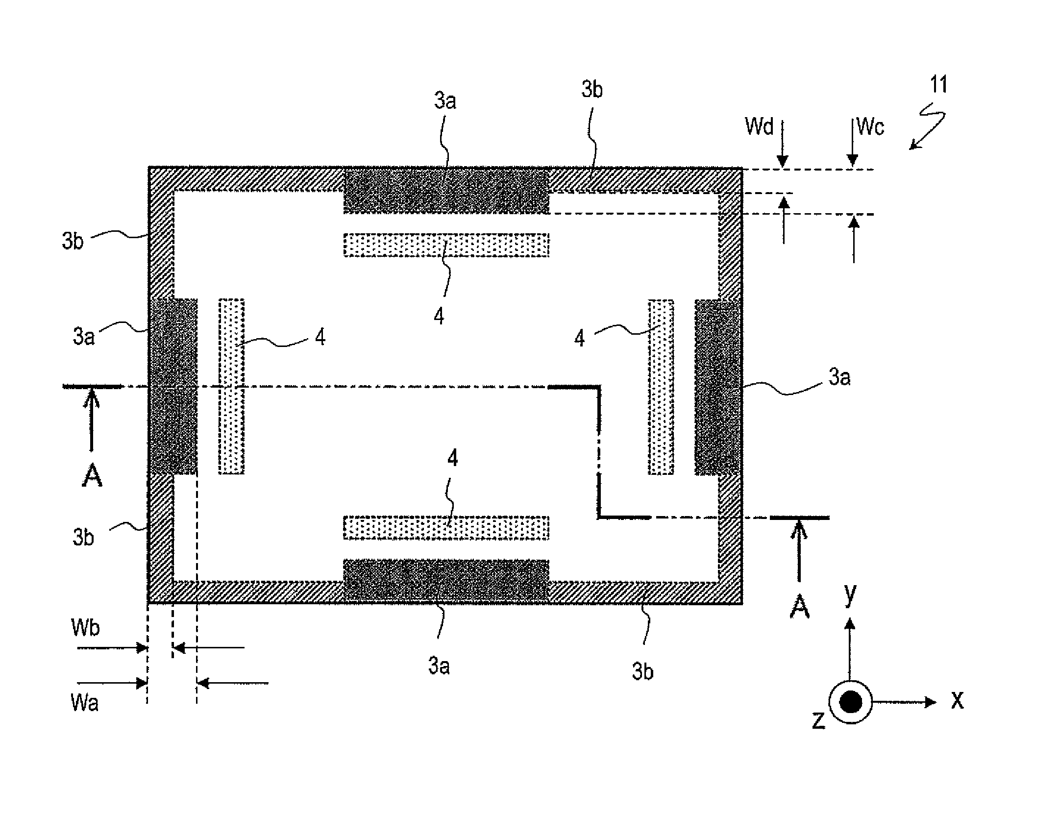 Electronic device having touch screen panel, vibration mechanisms, and peripheral support structures having different rigidities