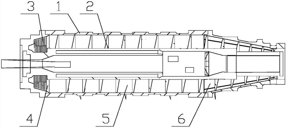 Horizontal spiral automatic discharge type sedimentation centrifuge with thorough separation effect