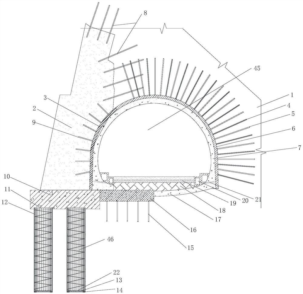 Construction method of soft surrounding rock tunnel collapse cave foam concrete backfill structure