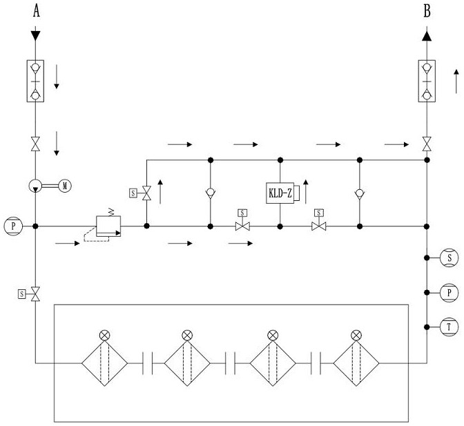 Electromagnetic directional valve control oil cleaning and detecting system and detecting method