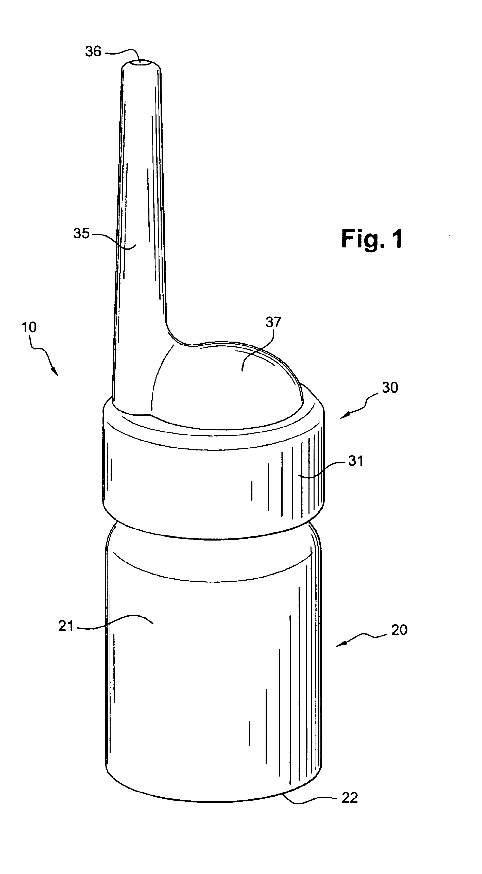 Assembly for the packaging and application of a fluid product