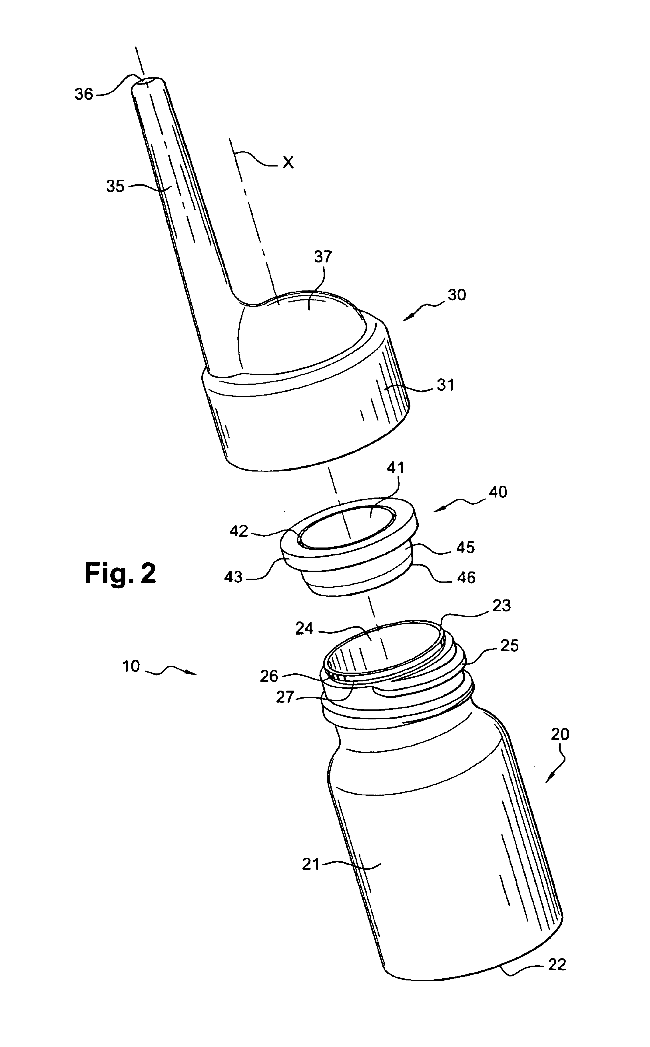 Assembly for the packaging and application of a fluid product