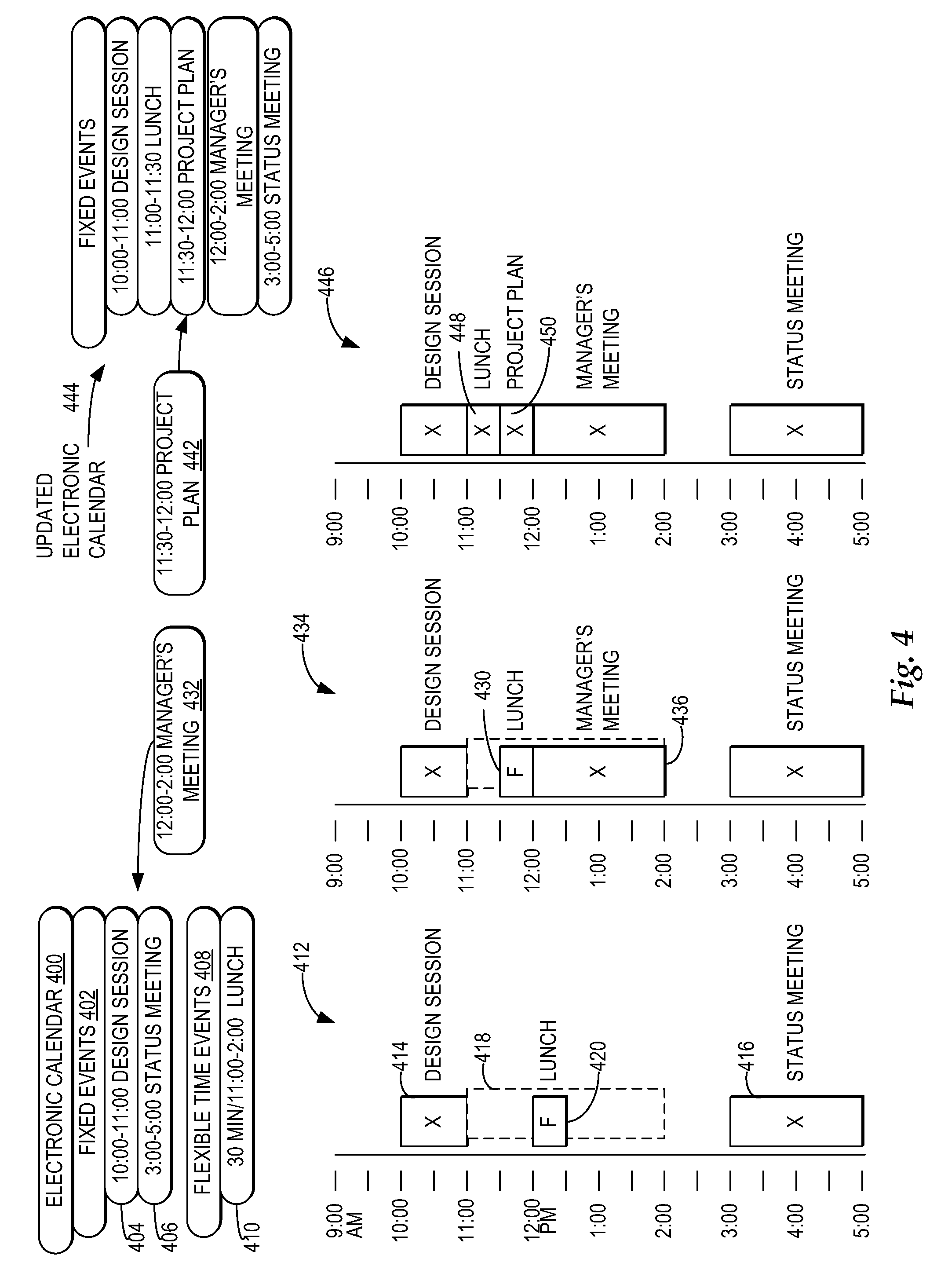 Managing flexible events within an electronic calendar