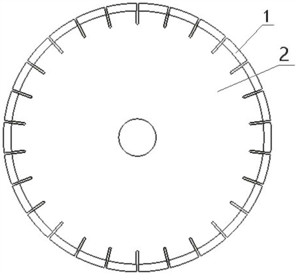 Diamond saw blade for rock plate cutting and manufacturing method thereof