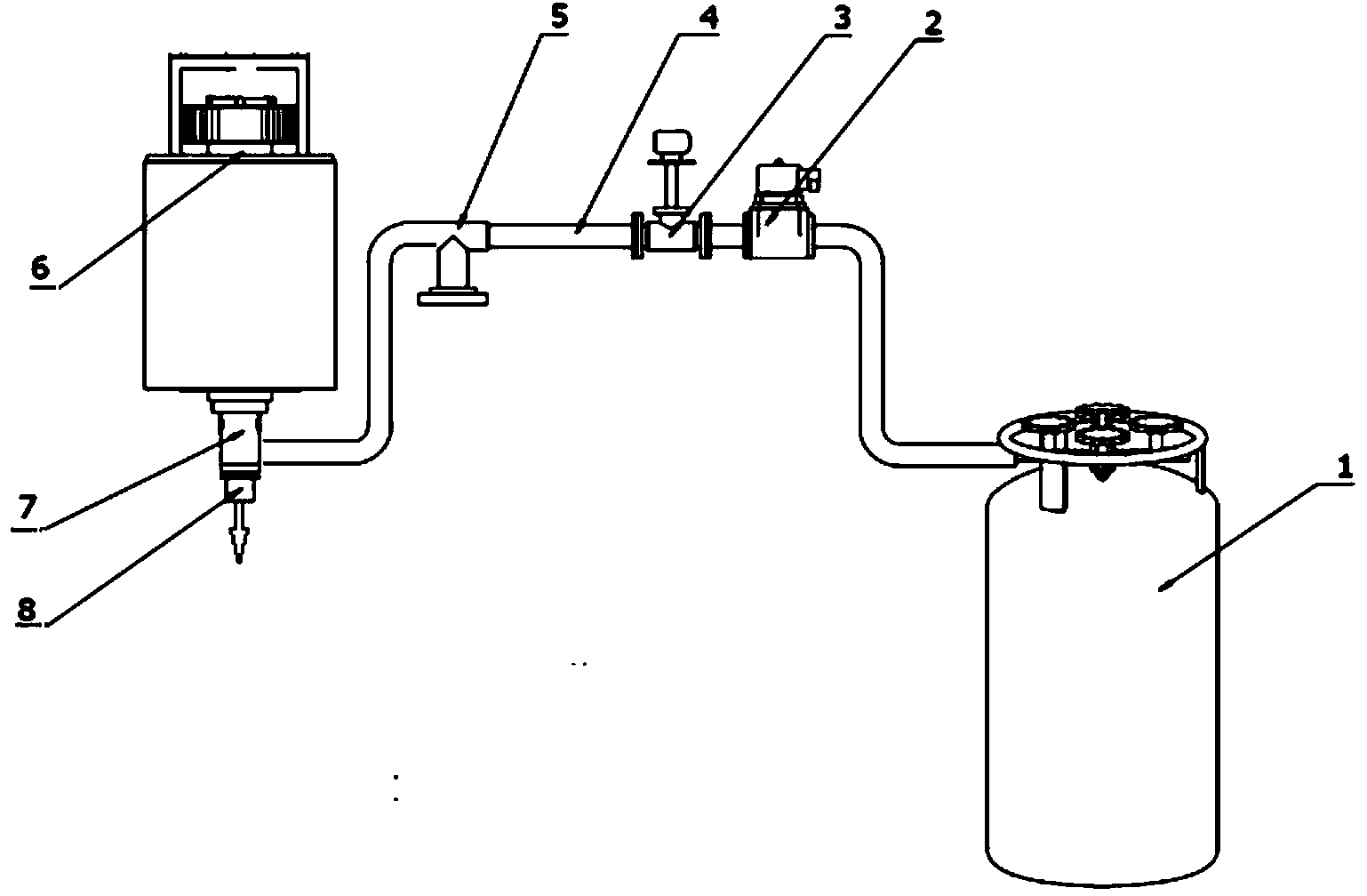 Liquid nitrogen inner spraying type cutter handle device