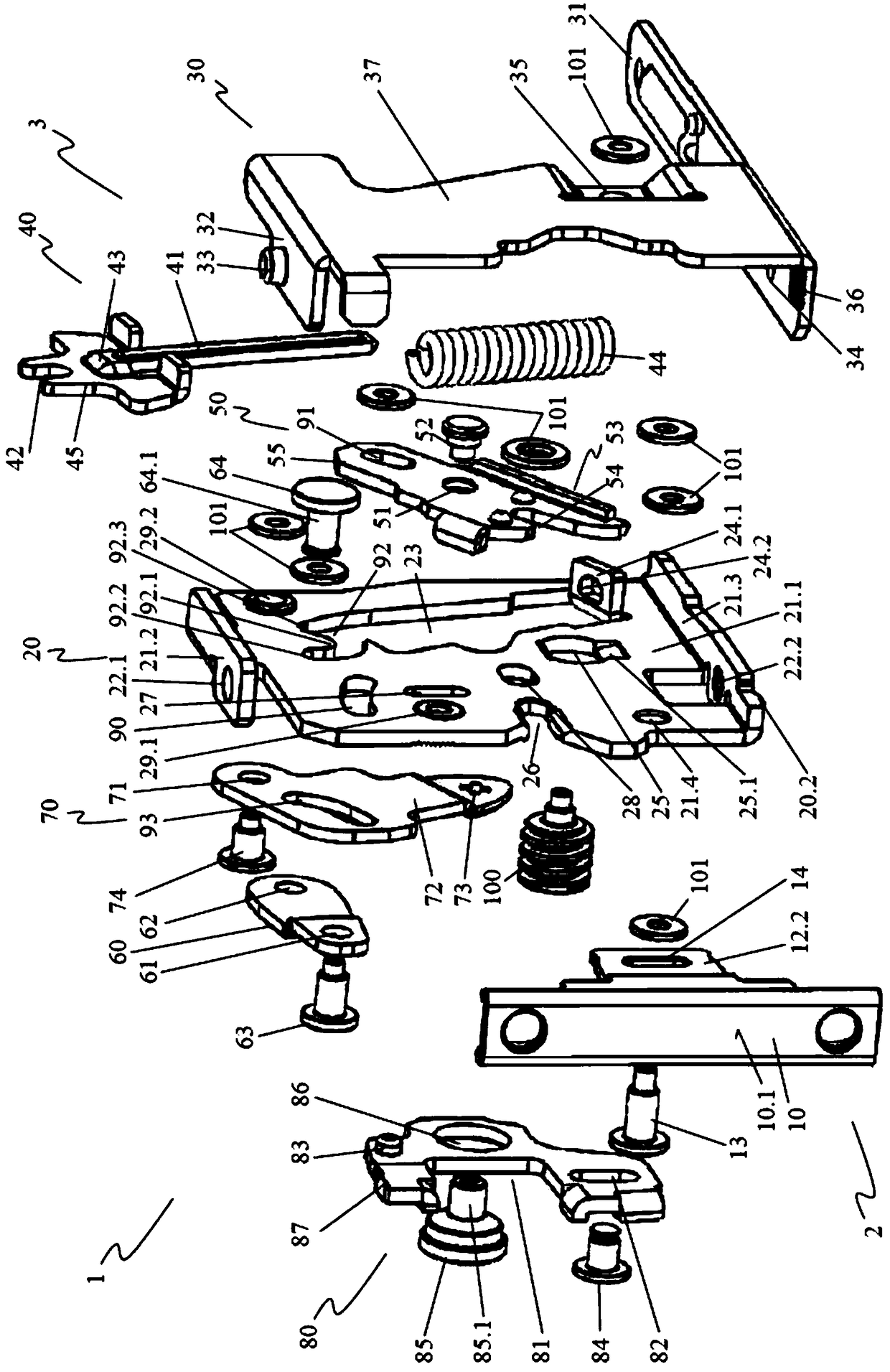 Retaining device for front panel of drawer