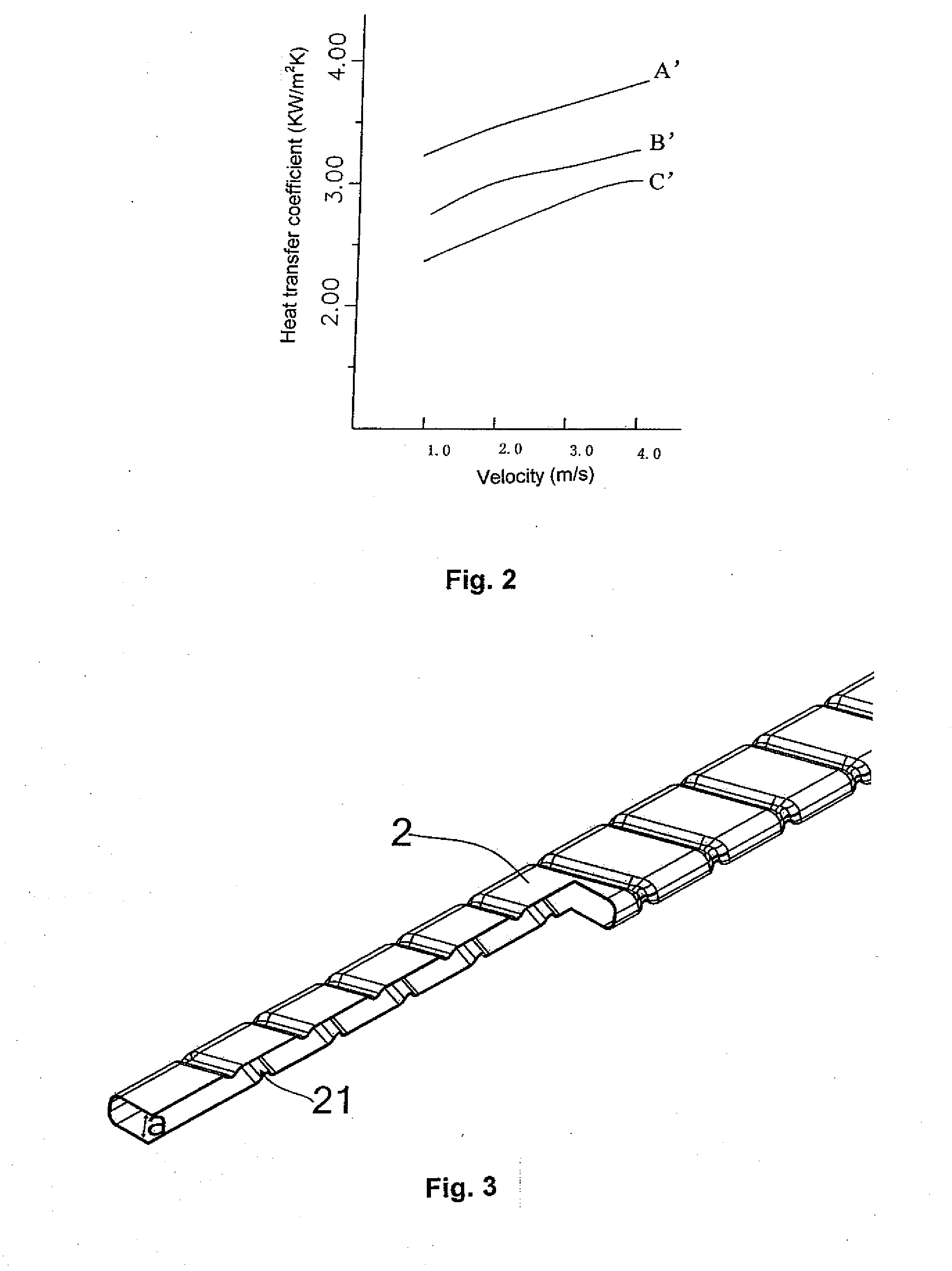 Heat exchanging tube with spiral groove