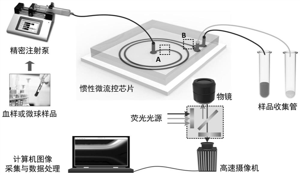 Micro-fluidic chip and method for sorting micro-nano particles through inertia turbulent flow