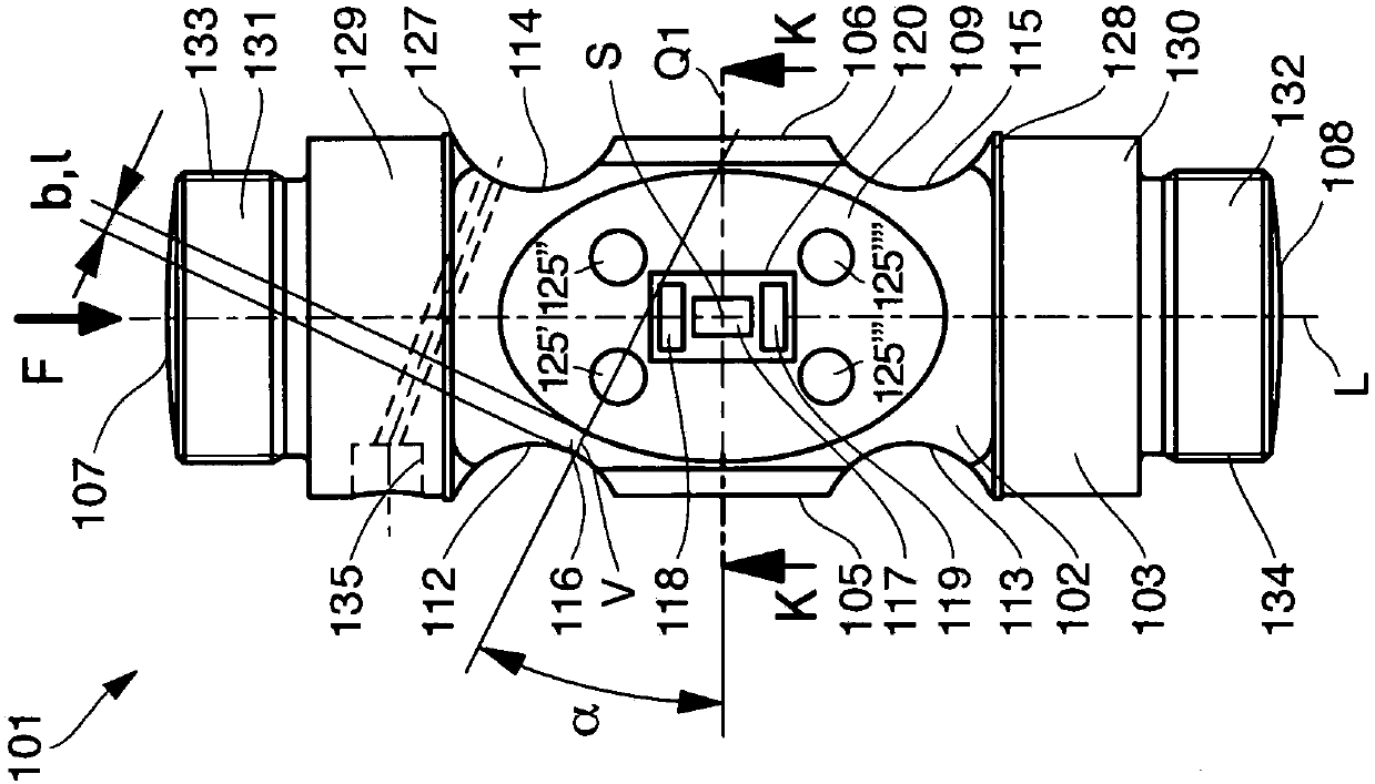 Rod force sensor with simplified adjustment