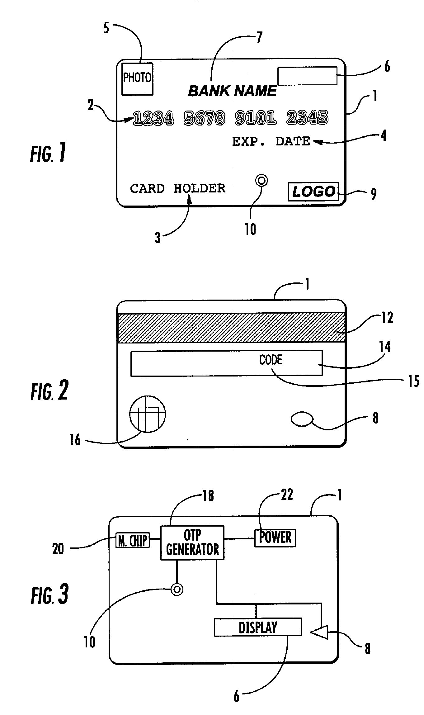 One-time password credit/debit card