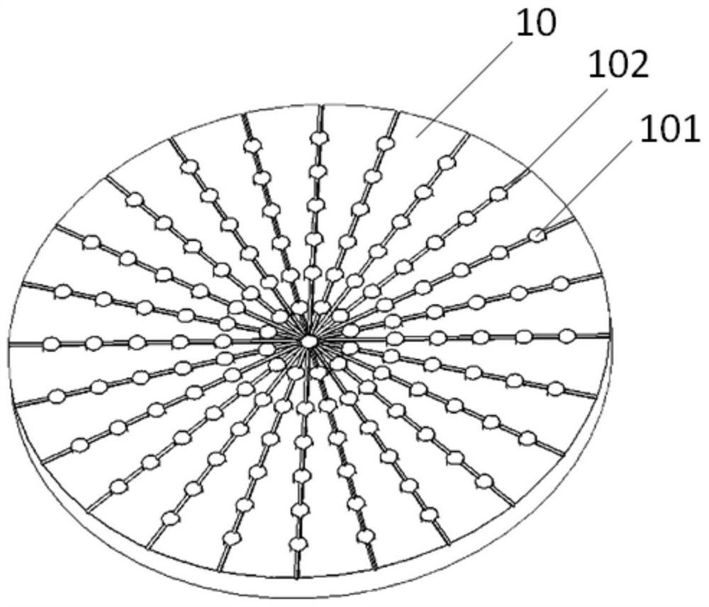 Device for testing high-pressure gas permeability of sealing material in tensile state and application