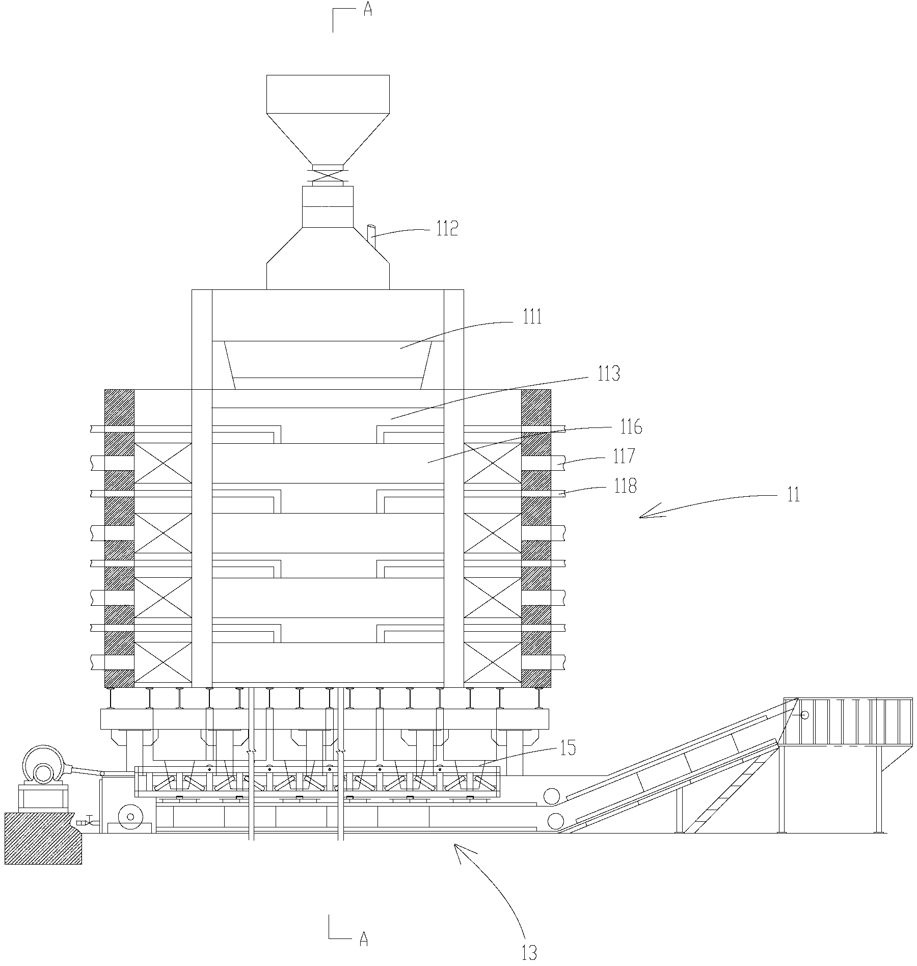 External heat radiation type dry distillation system for oil shale