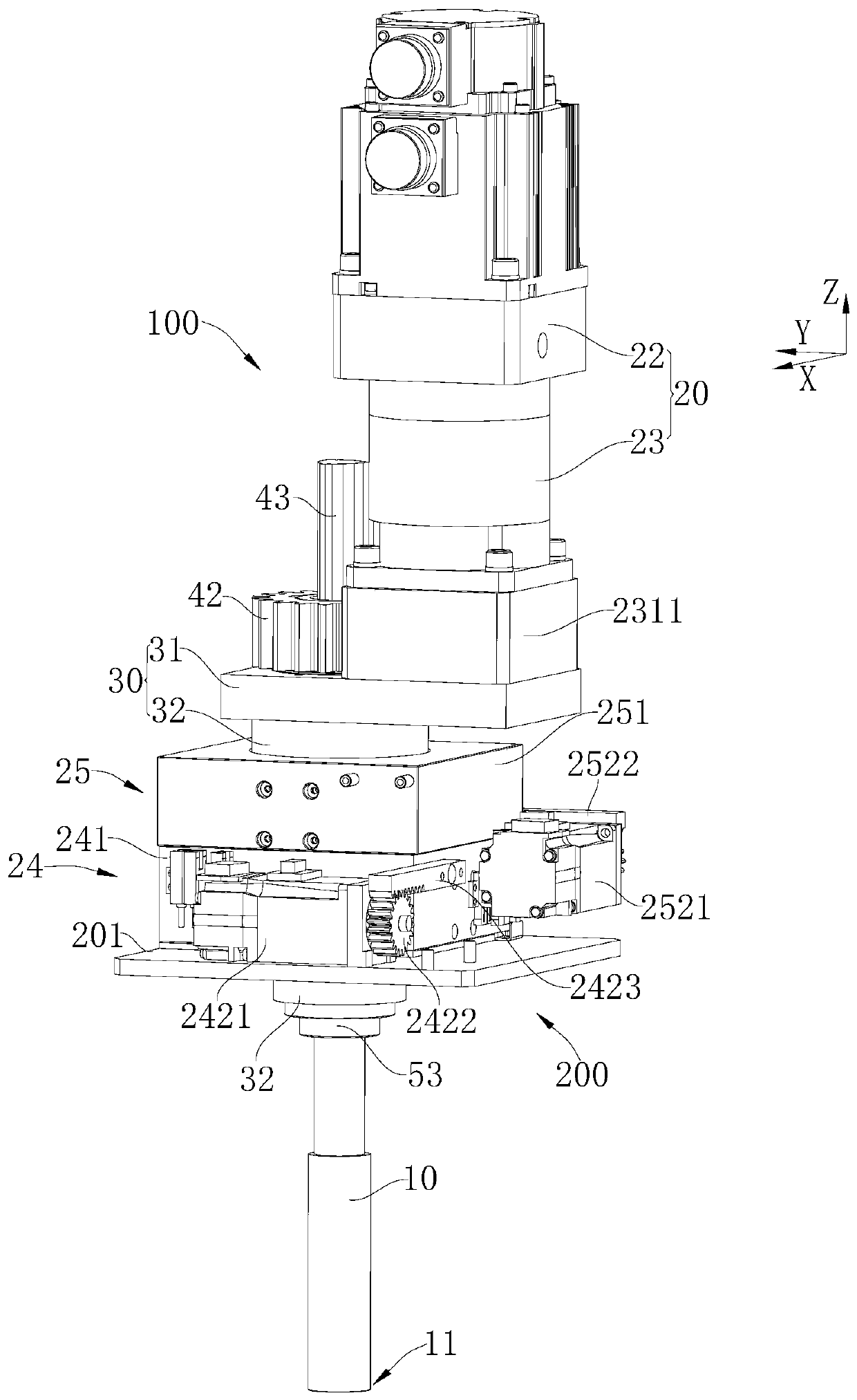 Nut screwing device