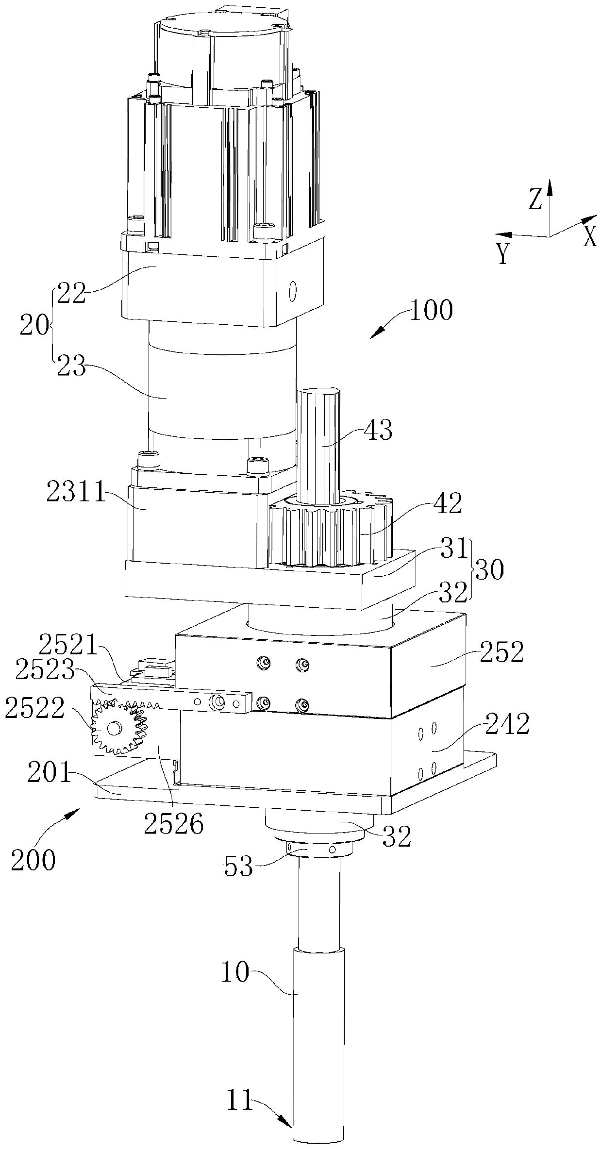 Nut screwing device