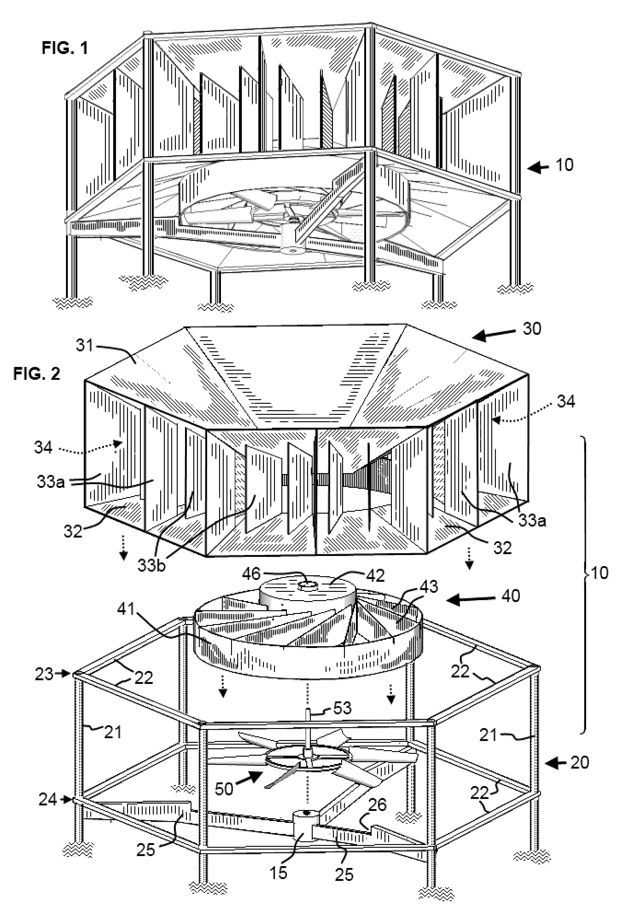 Vertical axis wind turbine with axial flow rotor