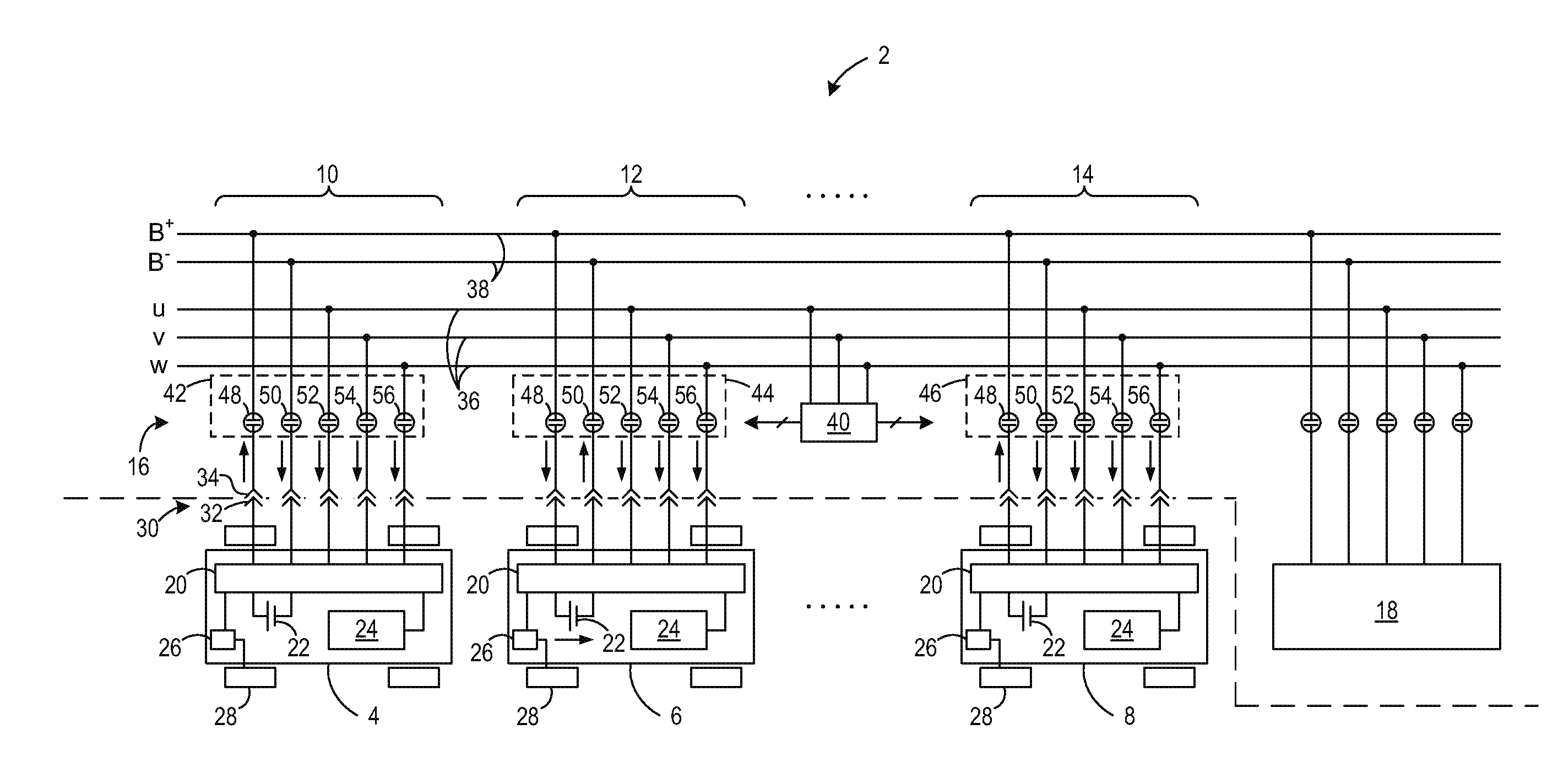 Apparatus and method for rapid charging using shared power electronics