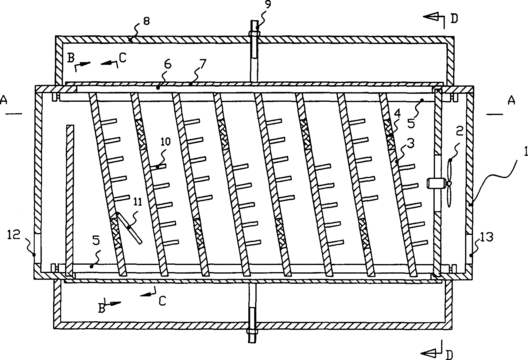 A combined labyrinth gas liquid sterilization and disinfection apparatus