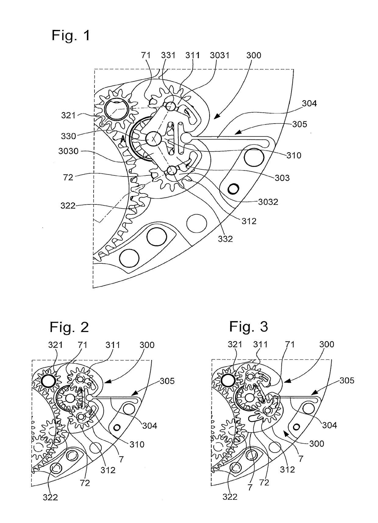 Timepiece mechanism for bidirectional correction of a plurality of displays