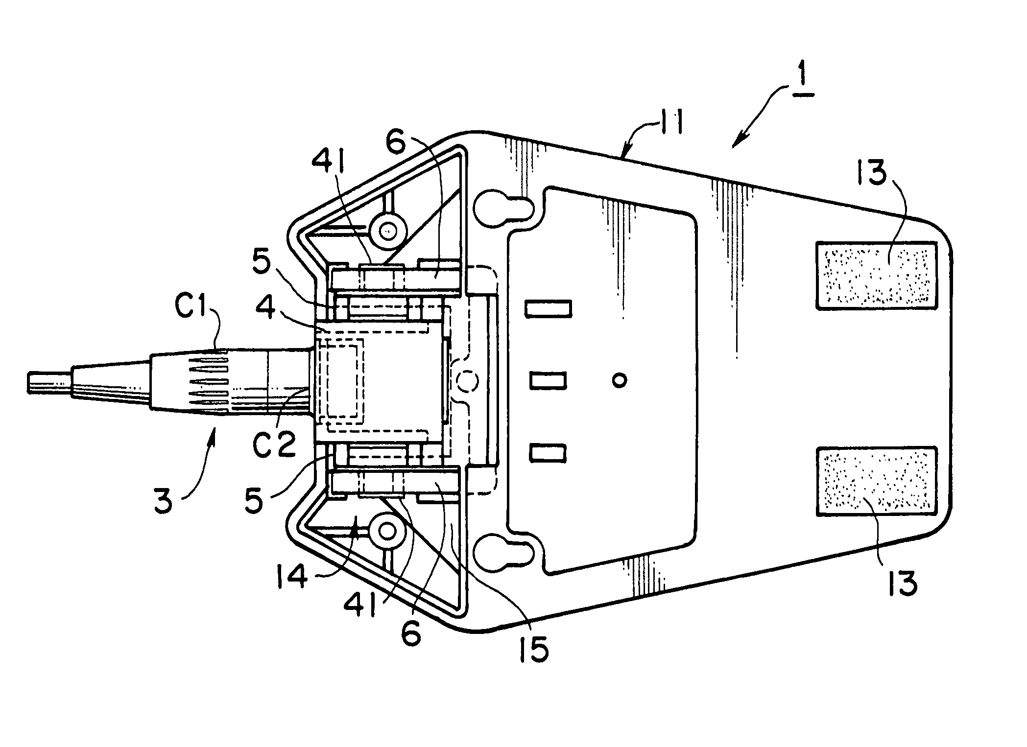 Surface-placed sound capturing microphone with rotatable cable connecting member