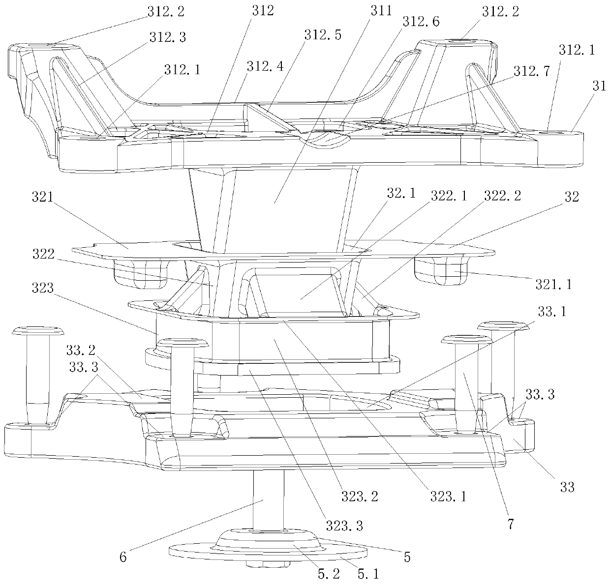 Longitudinal automobile power assembly adopting rear suspension