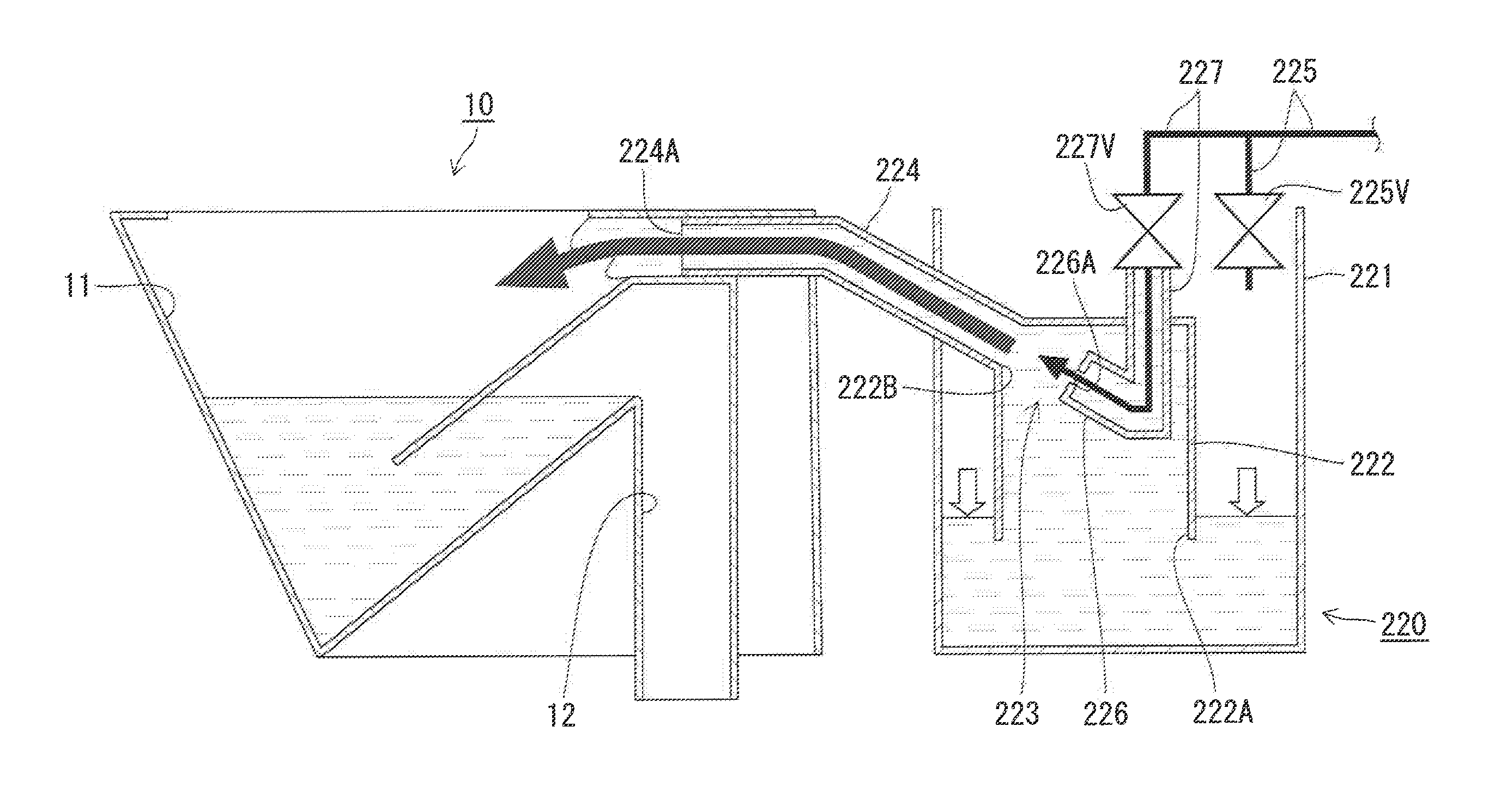 Toilet flushing device and flush toilet