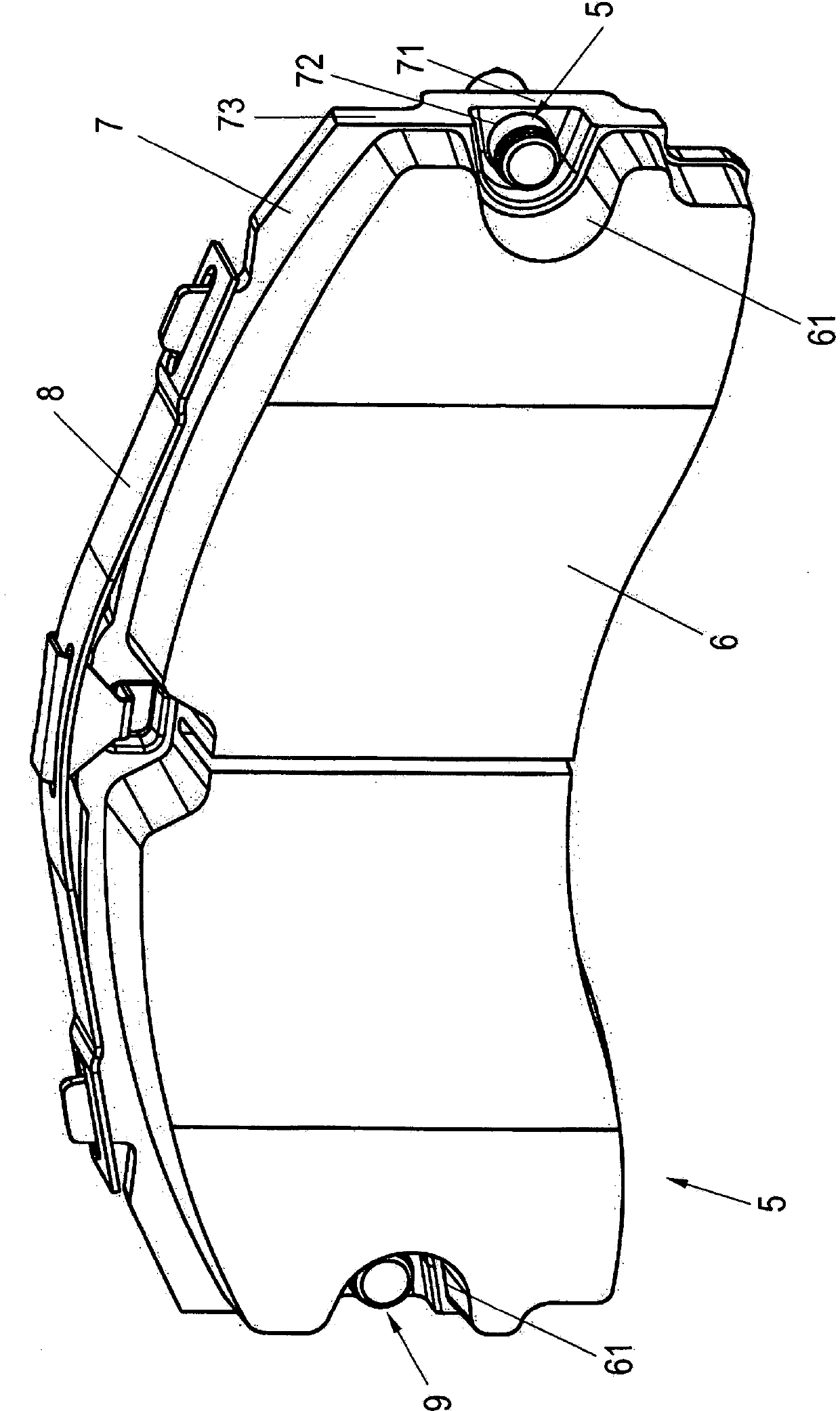 Disk brake having a restoring device and a brake lining