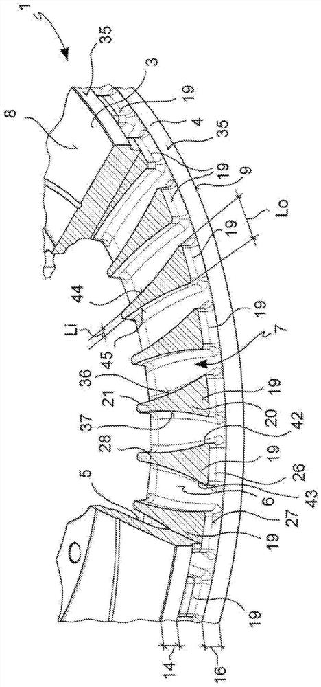 Brake band for disc of ventilated disc brake