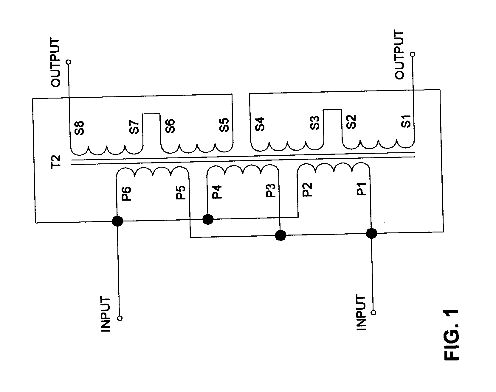 Pulse type transformer with increased coupling coefficient through configuration of plural primary windings