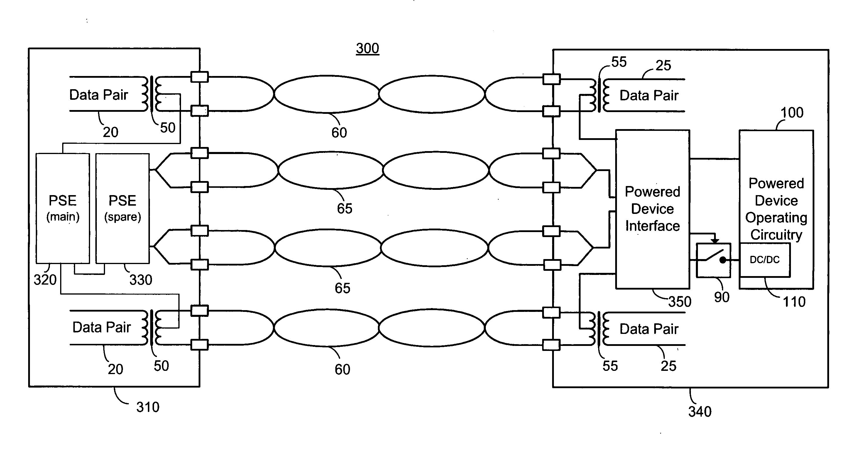 Redundant powered device circuit