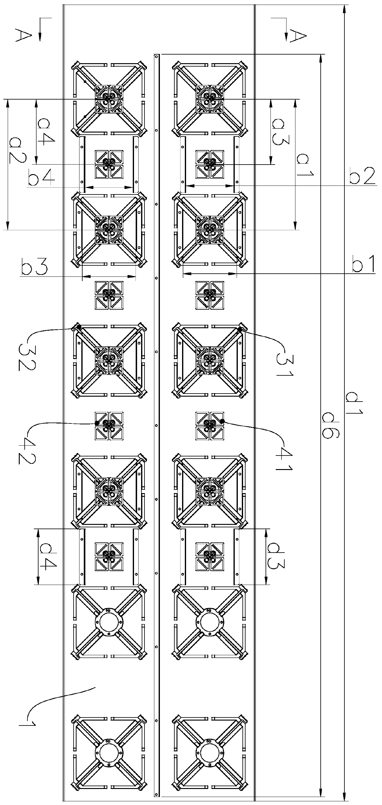 Two-low-frequency two-high-frequency multiport base station antenna