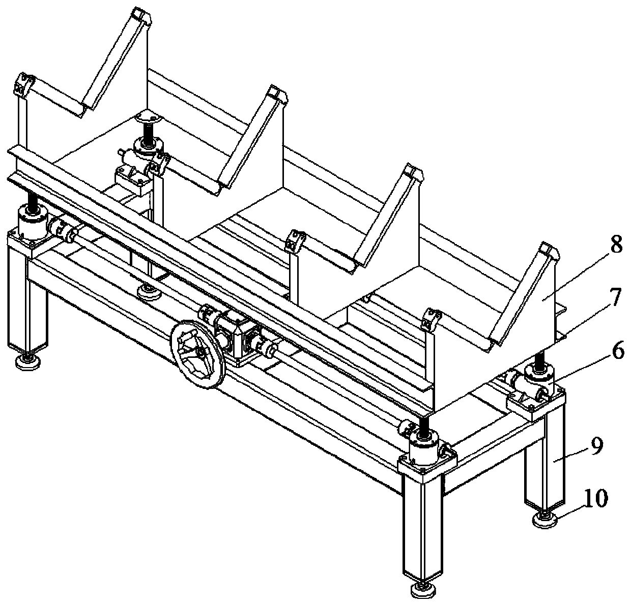 Lifting platform suitable for supporting feeding of large-pipe-diameter pipes