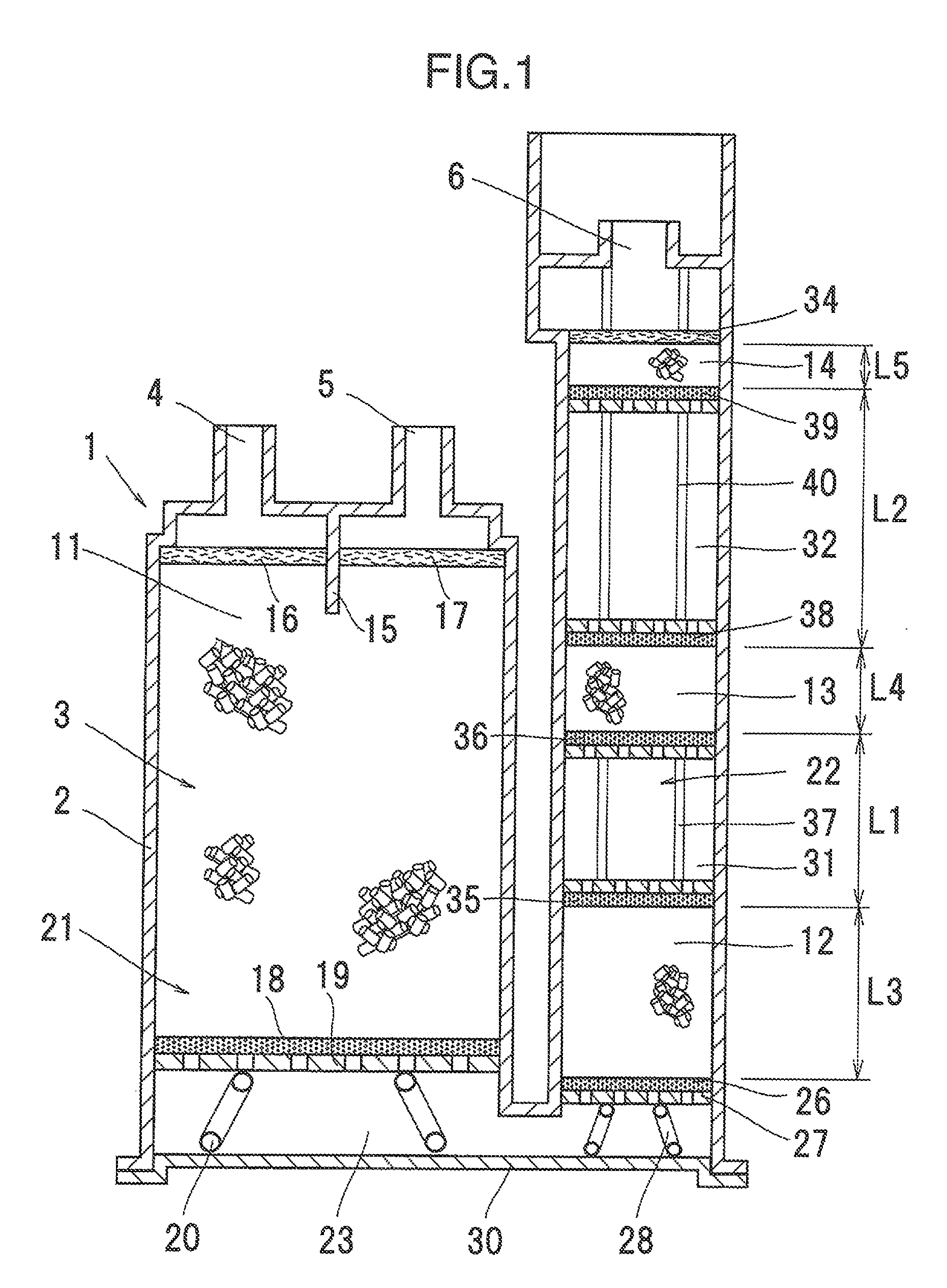 Evaporation fuel processing device