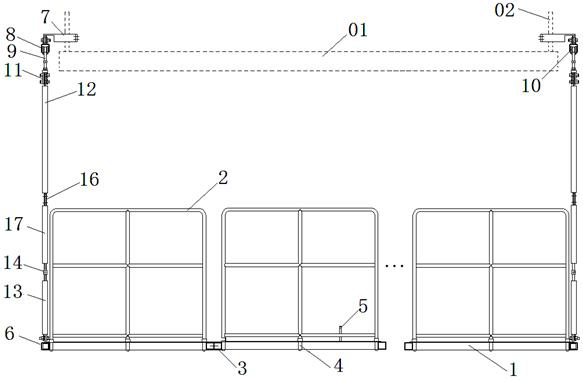 Light movable assembled bridge maintenance hanging basket