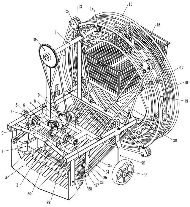 Small-sized boxing type potato harvesting combined machine