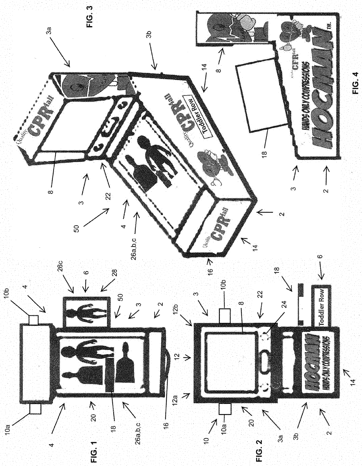 Mobile cardiopulmonary resuscitation training system and methods of making and using same