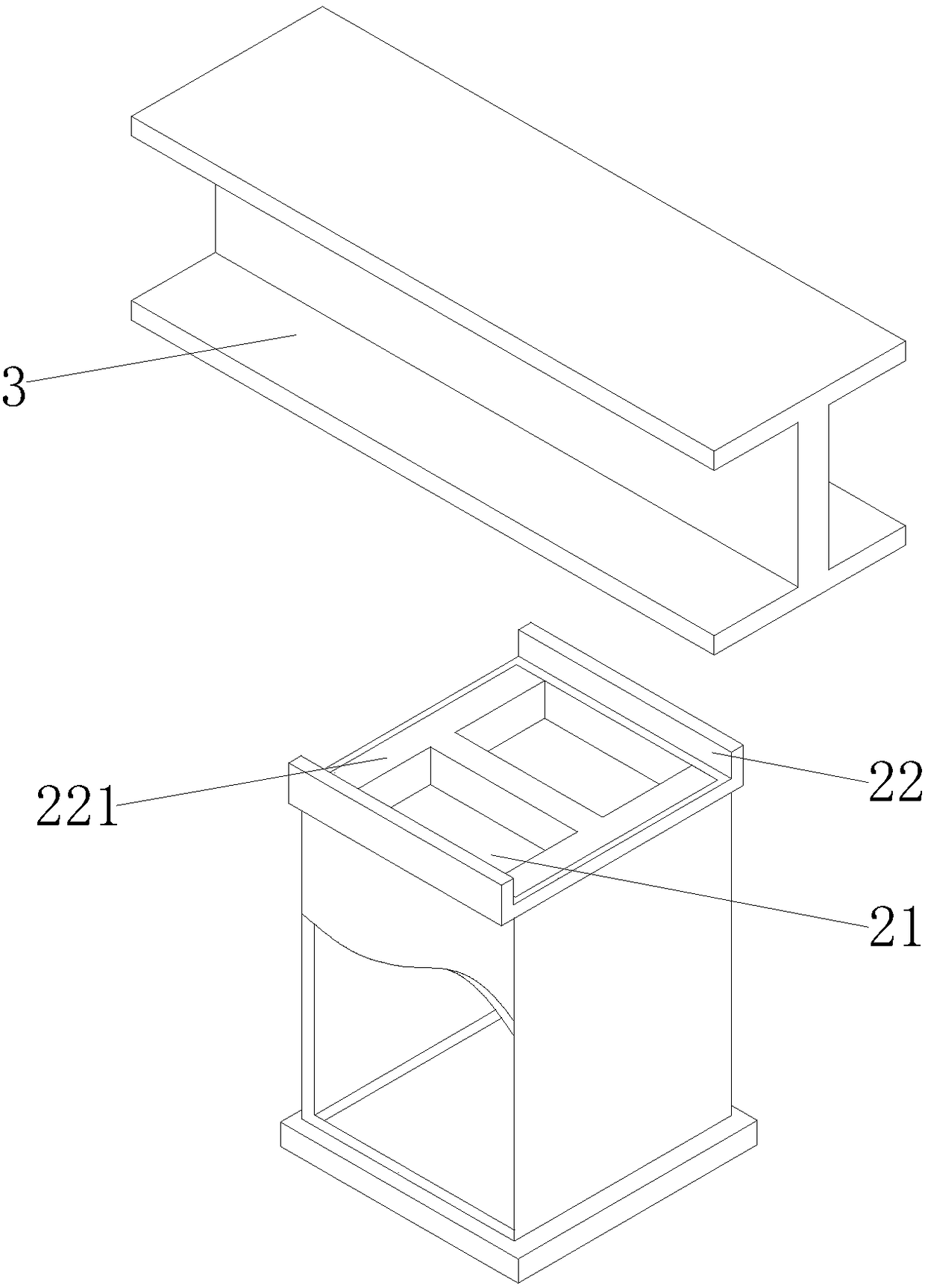 Assembly-type steel trestle supported by H-shaped steel