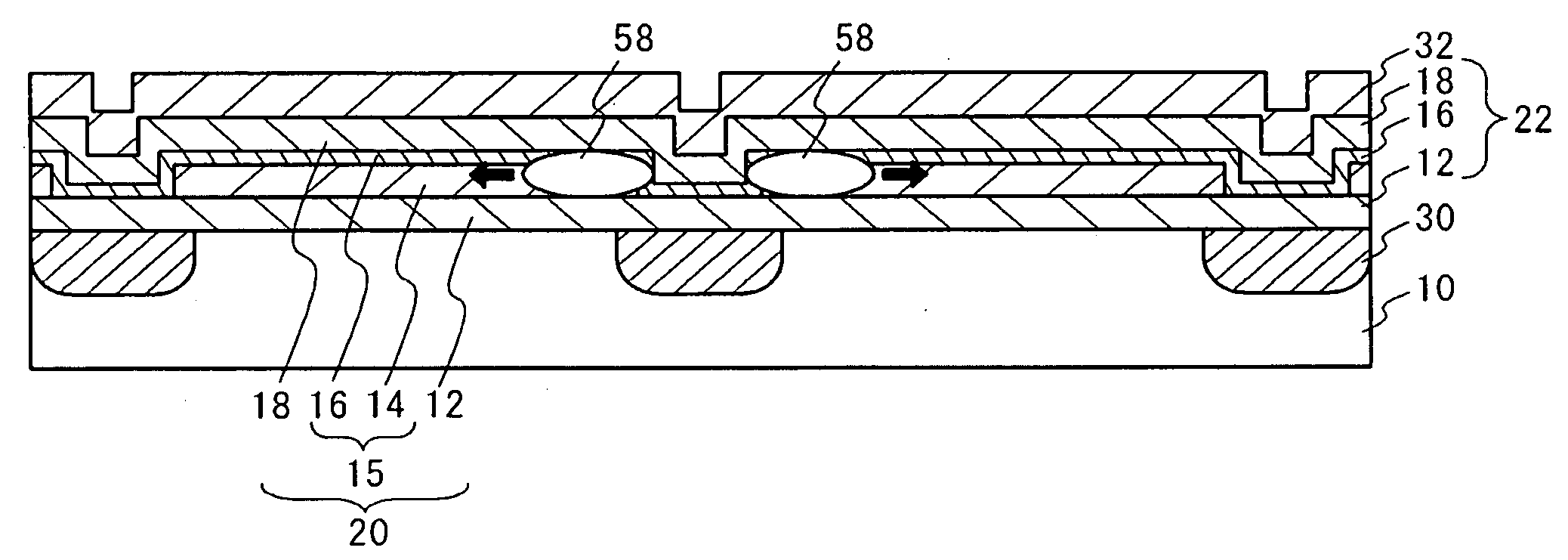 Sonos device with insulating storage layer and p-n junction isolation