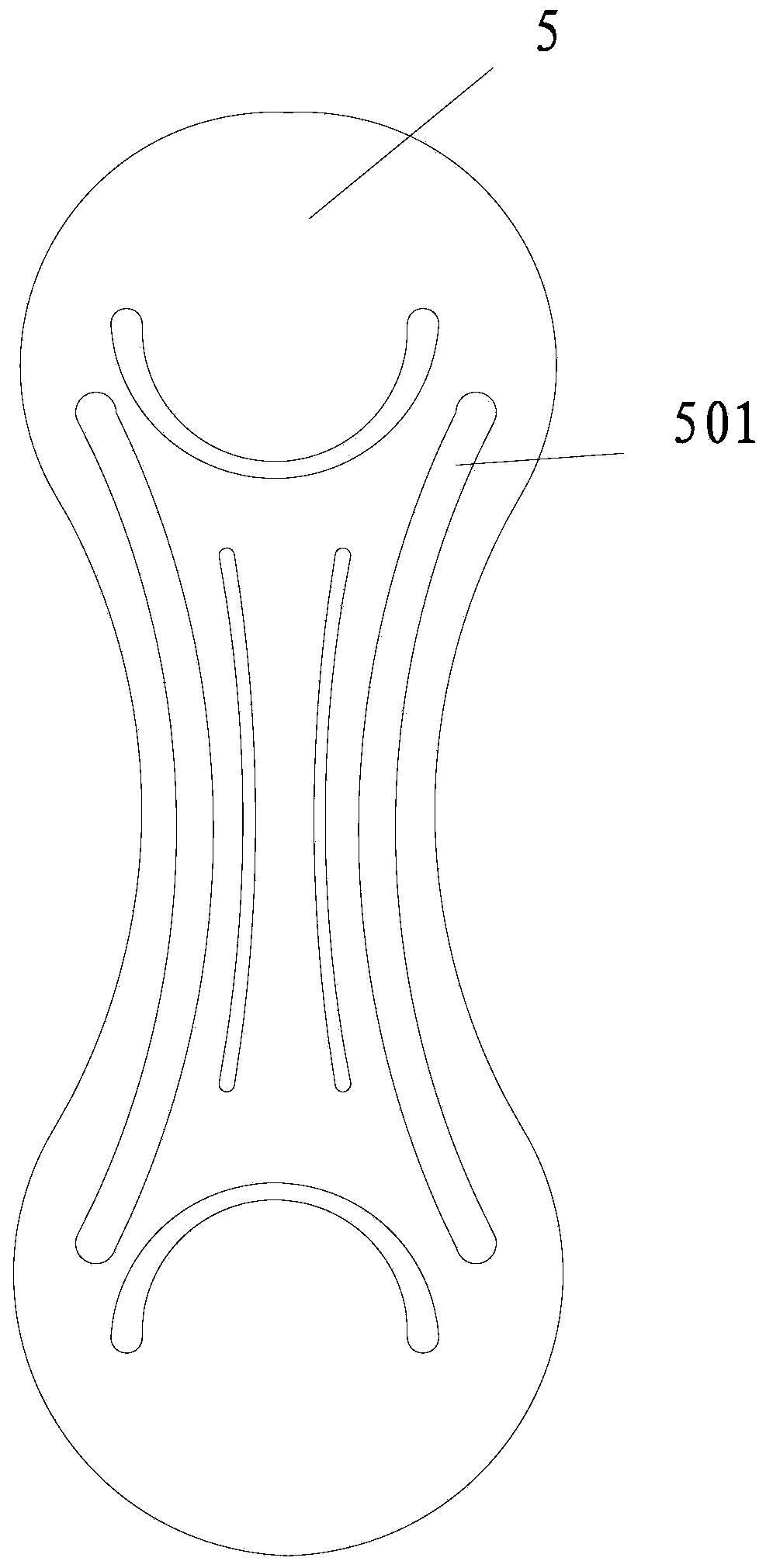 Flow guide layer for sanitary napkins or diapers