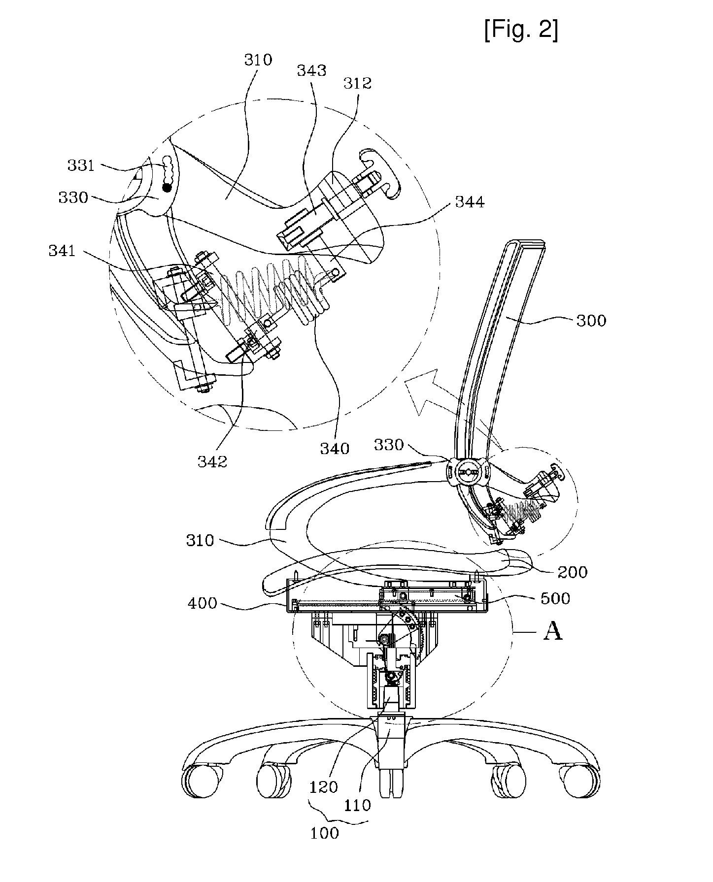 Chair with automatically movable back support