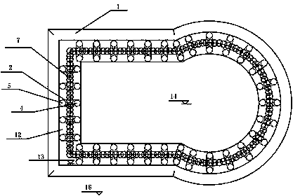 Concrete structure for supporting deep foundation pit