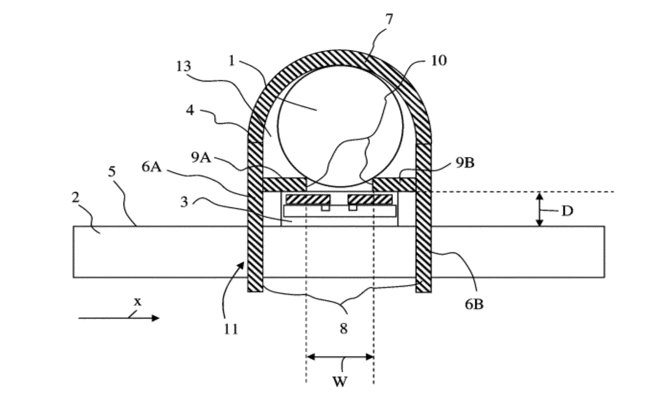 Device for measuring a current flowing through an electric cable