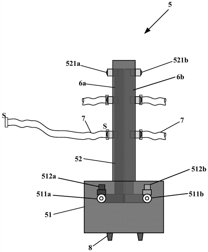 Emergency distribution equipment for cooling liquid