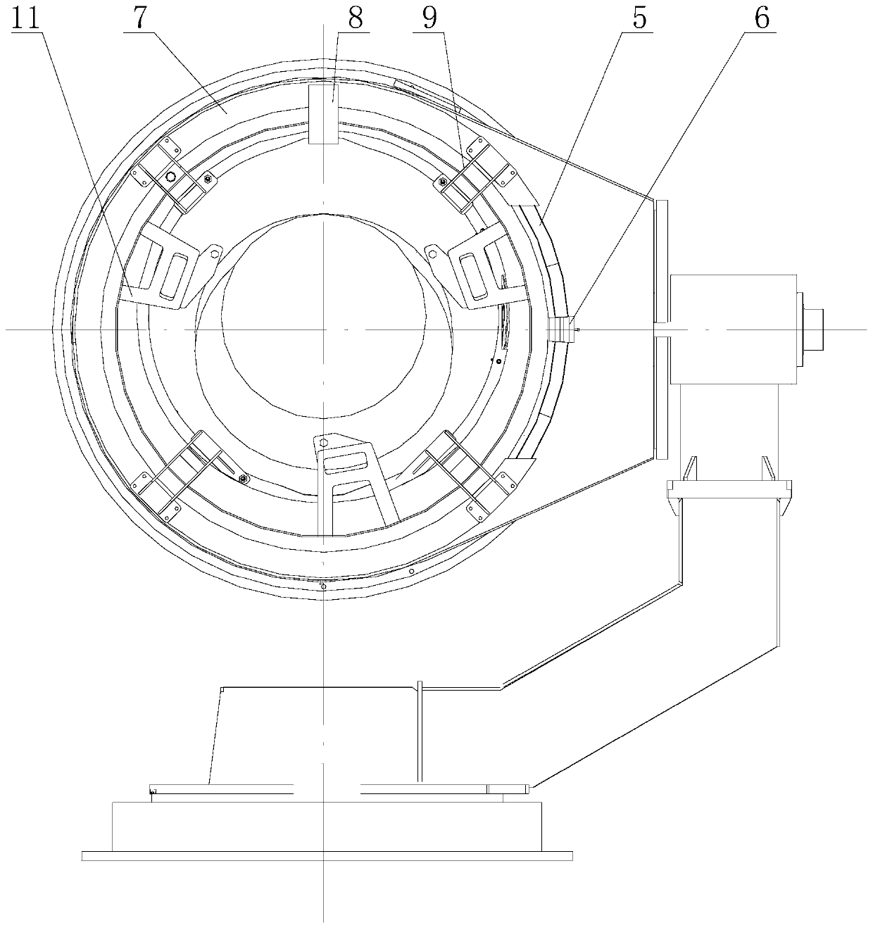 Multi-angle adjustment device for electric performance testing of large radome