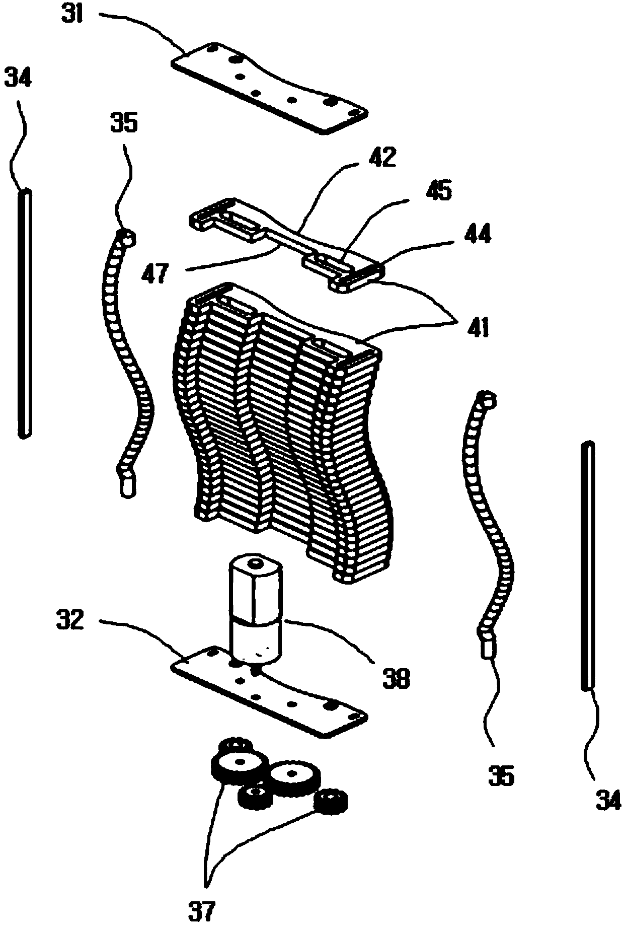 Sequential compression massage device using stacked member