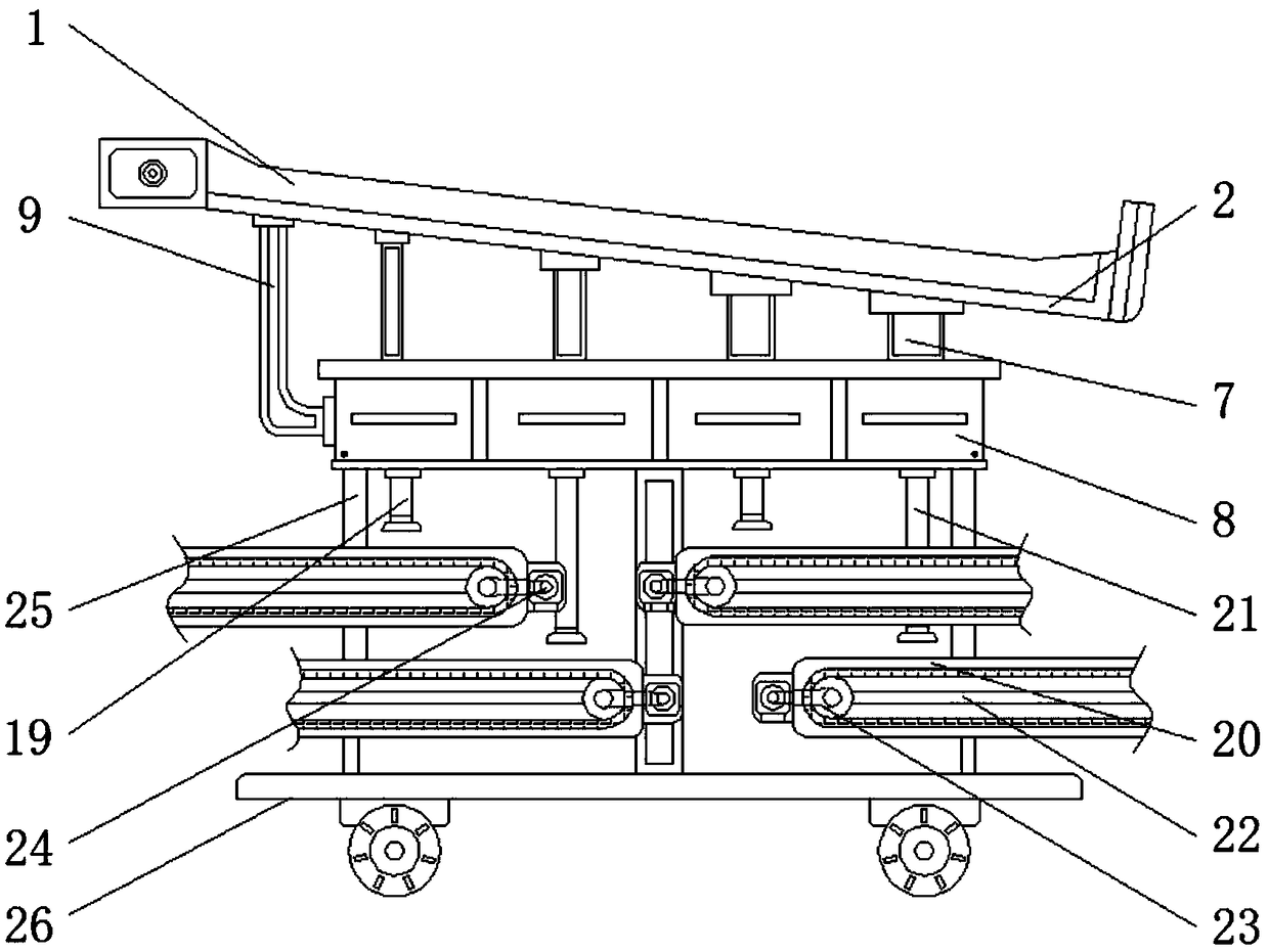 Mineral conveying device with mineral sorting function