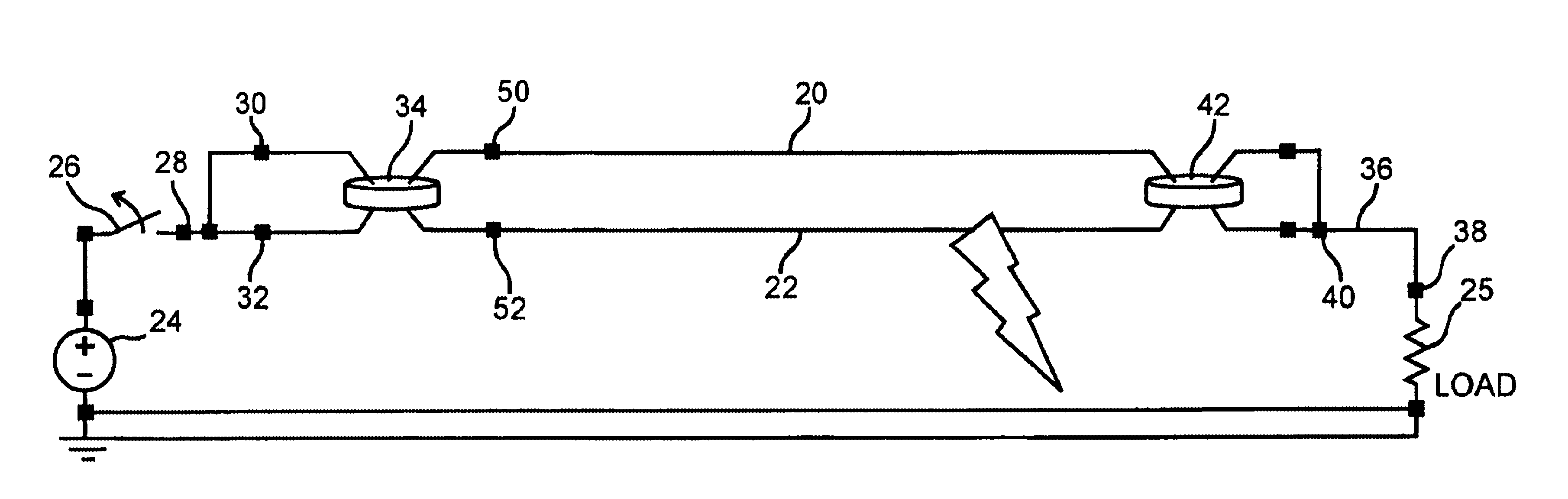 Detection of arcing faults using bifurcated wiring system