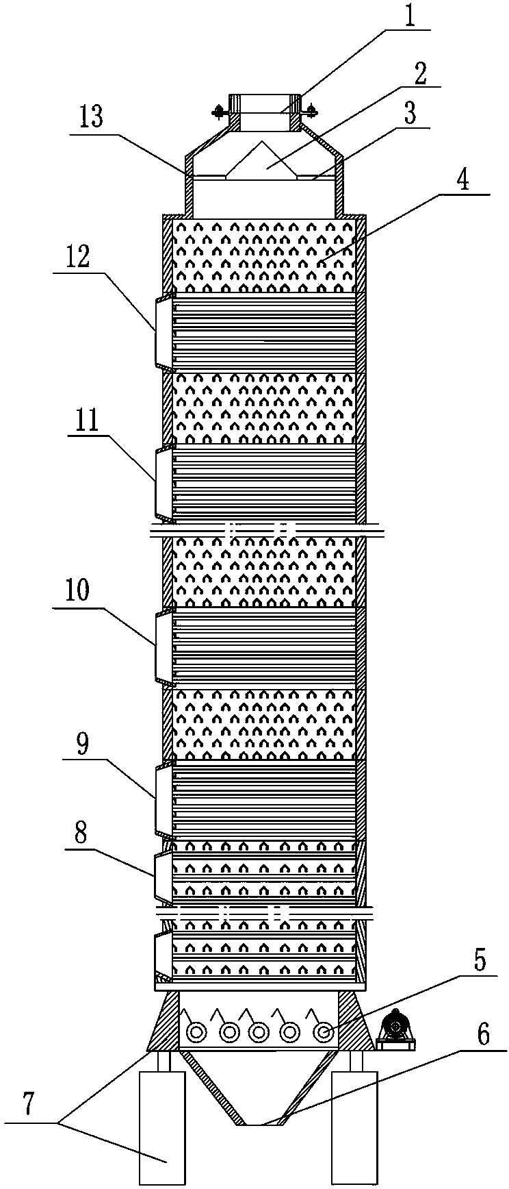 Vertical peanut kernel red skin-removing and tempering machine