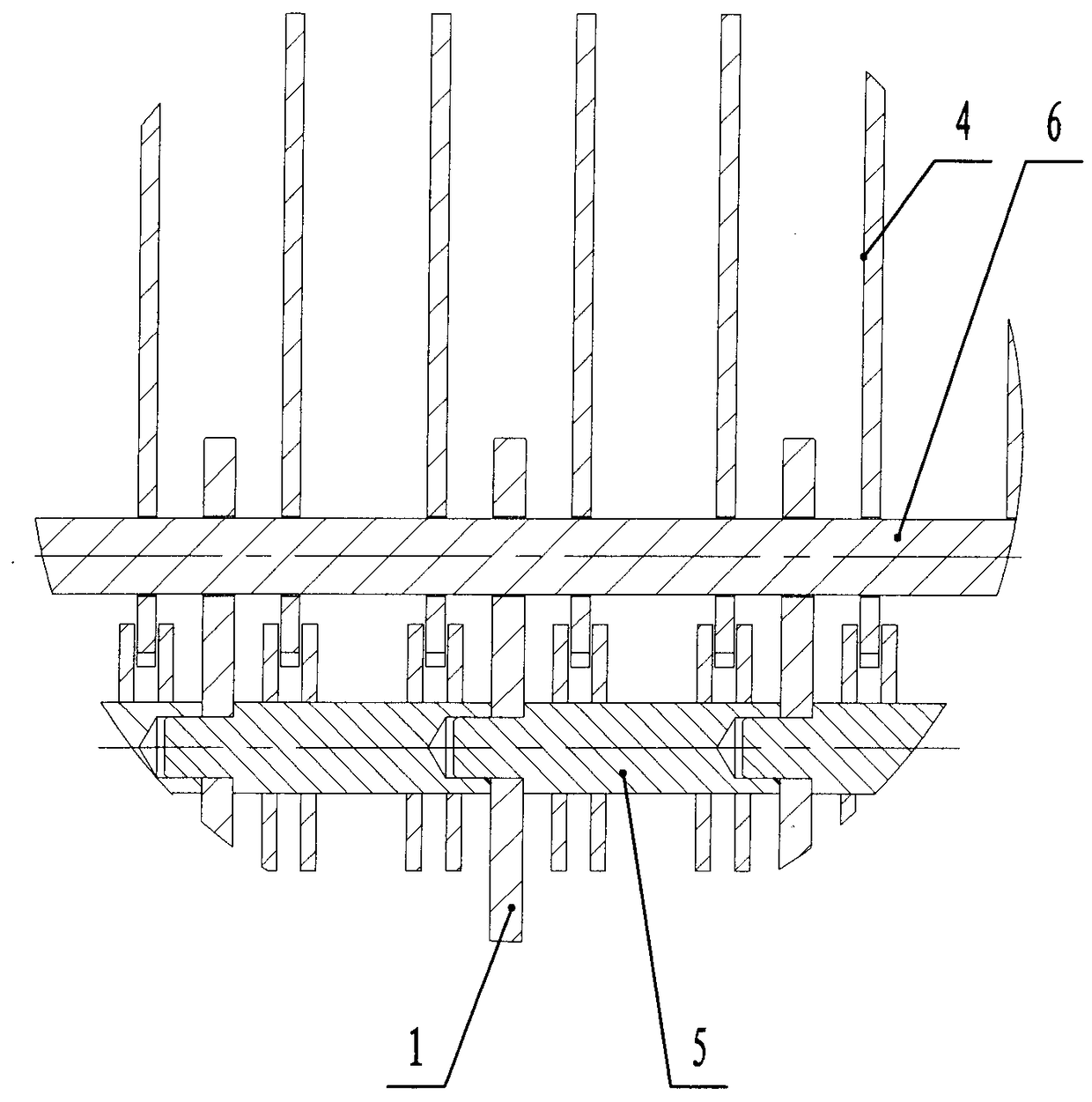 Limiting device for hammer mill and facilitating hammer replacement