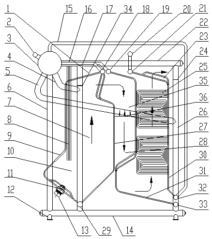 Single-drum settling denitration chamber jet lower gas inlet fuel oil corner tube boiler